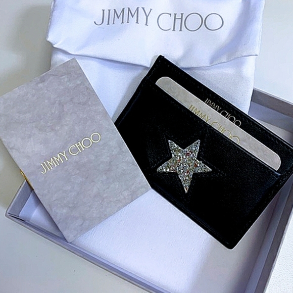 Jimmy Choo Accessories - NWT Jimmy Choo black leather card holder $295.00